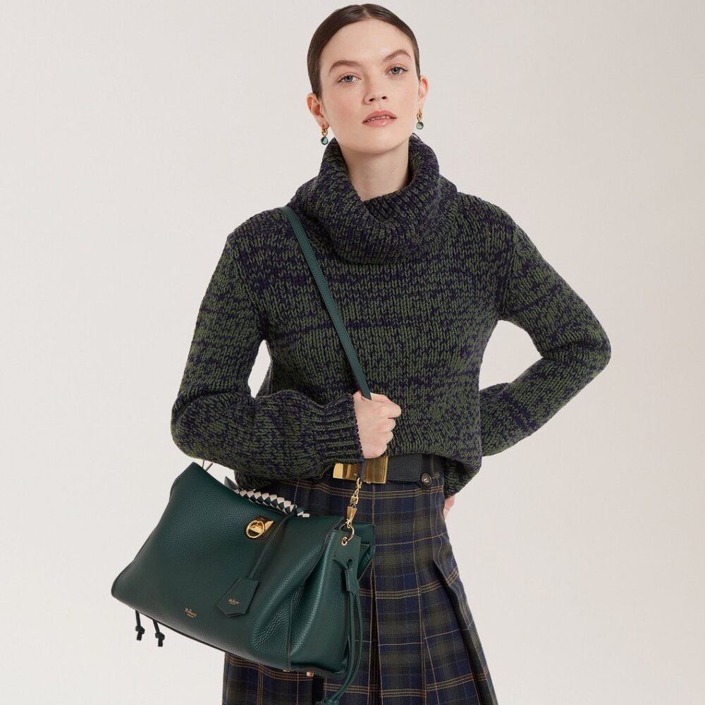 Iris Mulberry Green & Chalk Heavy Grain Purse - Picture 3 of 8